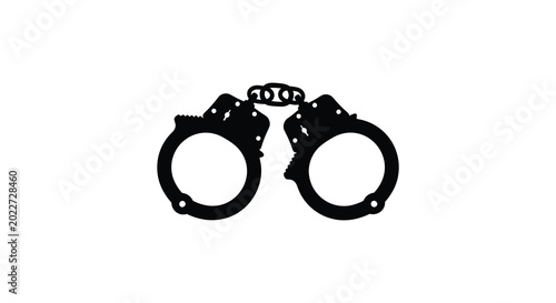 Photos Handcuffs silhouette on a white background