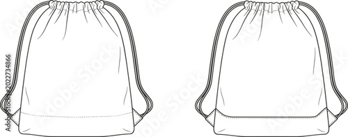 Drawstring Bag Technical Sketch backpack gym bag