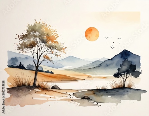 vector illustration of an abstract landscape