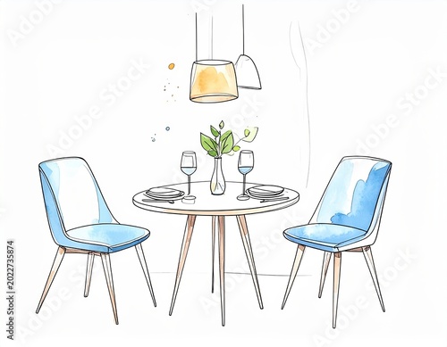 table and chairs in a restaurant