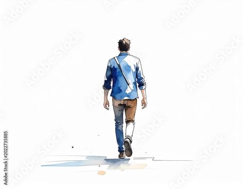 young man standing on a white background