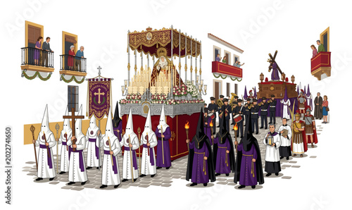 Seminarians in traditional religious procession.