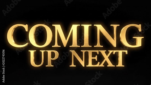 A graphic features glowing gold text 