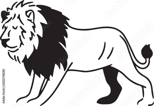 Canvas Print vector illustration of a lion