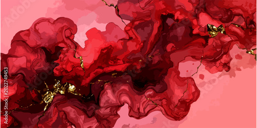 Obraz na plátně A beautiful Valentine card background pattern featuring red rose petals on a bla