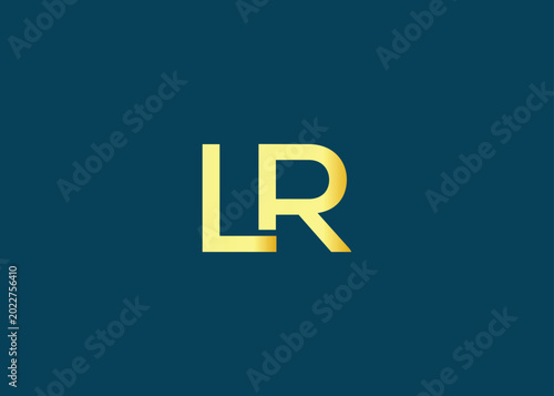 Tableau sur toile Minimal gold LR monogram logo