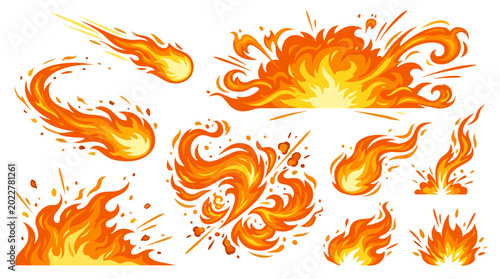Canvastavla Fiery Elements: A dynamic array of vibrant flames and fiery explosions, capturing the raw energy and visual impact of fire