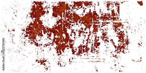 Grunge red paint splatter texture on dirty black wall background