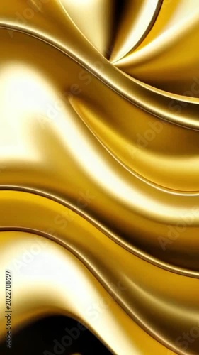 Luxury Golden Silk Waving Loop Backdrop Background