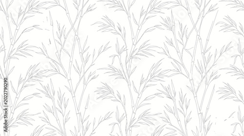 Tableau sur toile Intricate grey botanical leaf pattern used as seamless wallpaper background for artful decor
