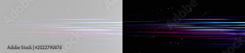 Foto Sparkling futuristic light stream with glowing laser streaks isolated on abstrac