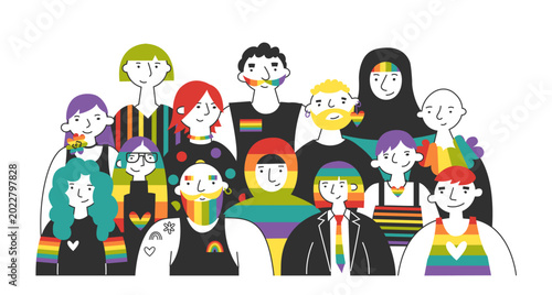 Foto Group of diverse lgbt characters together
