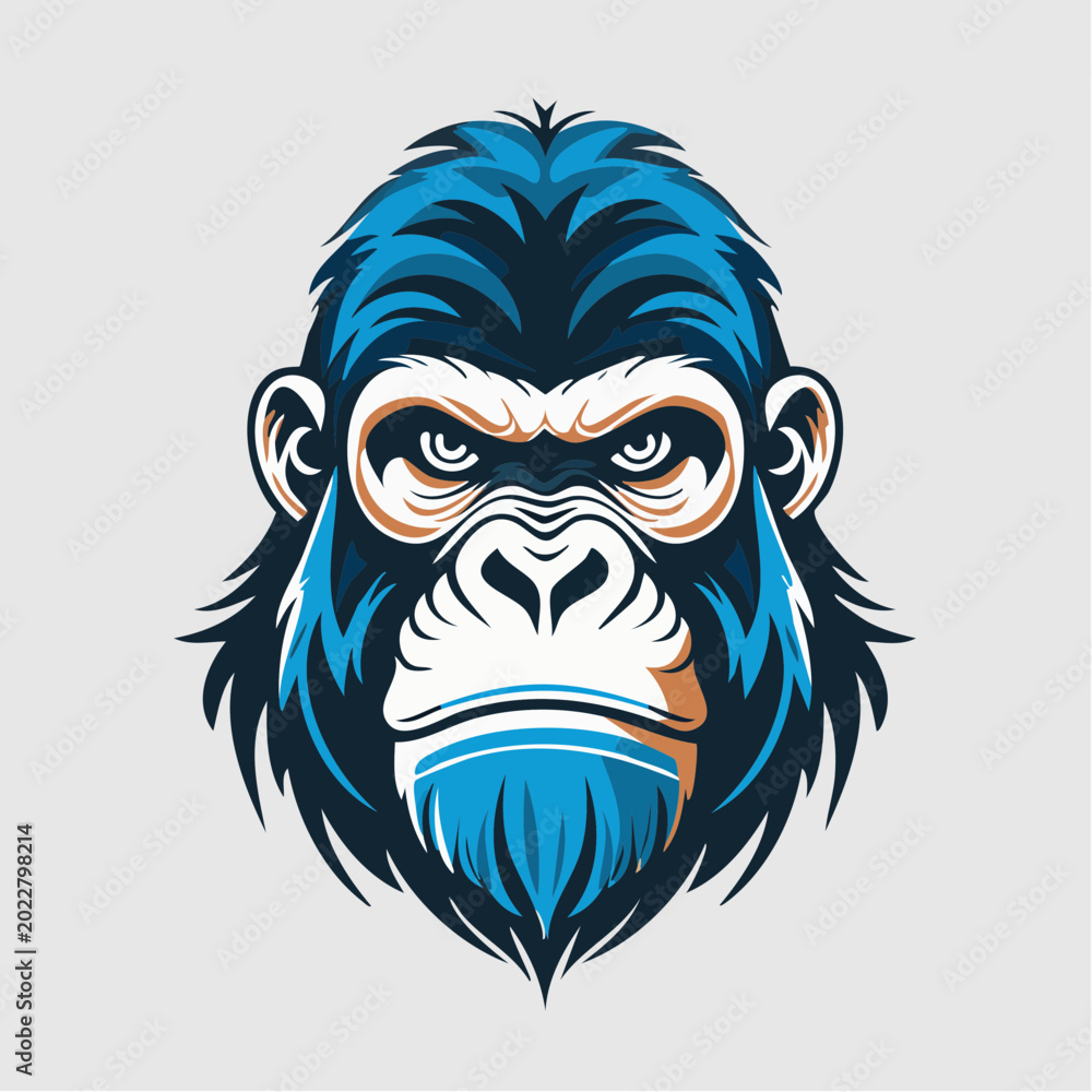 Obraz premium Stylized Gorilla Face Illustration