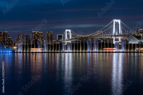 Bild auf Leinwand レインボーブリッジと東京湾の夜景
Rainbow Bridge at night in Tokyo