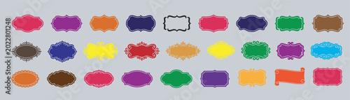 Colorful, abstract, textured, digital shapes on a gray background Collection. 
