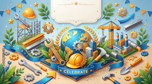 Workers Gather Around Globe to Celebrate Achievements in Construction and Ind...
