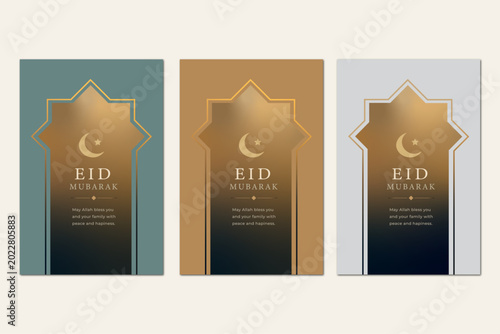 Luxury Eid Mubarak Story Template – Minimal Islamic Greeting Design