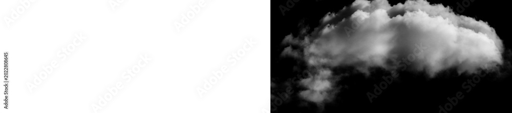 Fototapeta premium Dark night sky with white clouds, stormy weather background
