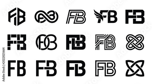 Fb monogram logo collection: versatile lettermark designs with monogram lettermark alphabet initials identity typography creative abstract collection variation stylized business branding
