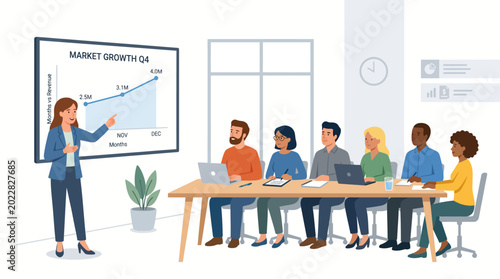 Bild auf Leinwand Professional business presentation in a conference room with an attentive team