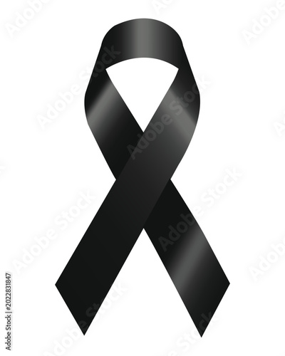 Obraz na plátně awareness ribbon on white background, funeral ribbon
