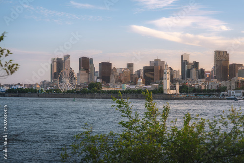 Montreal skyline with the Old Port and downtown at sunset - Montreal, Quebec, Canada