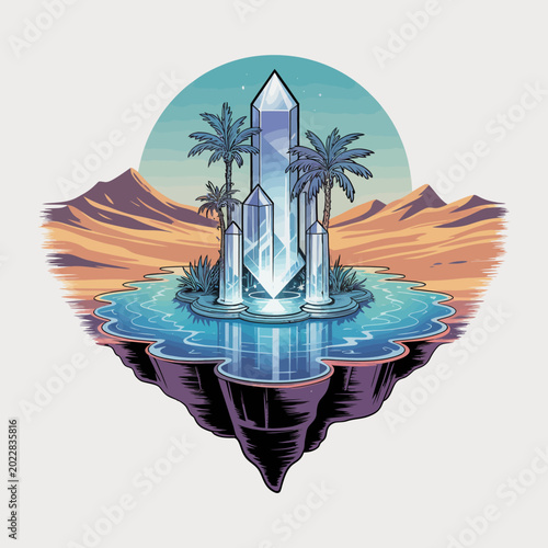 Photos Crystal formation on water surface.