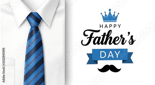 dress shirt and tie with father s day typography and decorative elements vector illustration