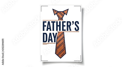 fathers day typographic poster with necktie and bow tie illustration on white