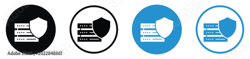 Bild auf Leinwand Data security and server protection icon set