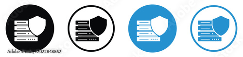Fotografie Data security and server protection icon set