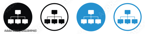 Tableau sur toile Computer network topology and system hierarchy icon set