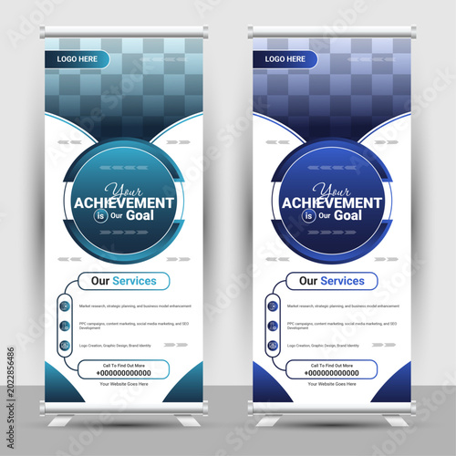 Clean Business Roll Up Banner for Company Advertising and Branding