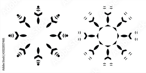 Foto Vector hand-drawn doodle mandala with ethnic tribal ornaments