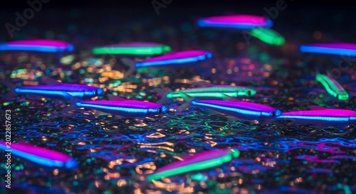 Abstract neon glowing shapes