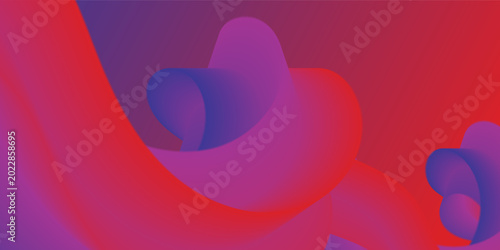 Konstfotografi Abstract 3D illustration of curved ribbon rotating like a spiral, modern futuris