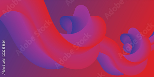 Tableau sur toile Abstract 3D illustration of curved ribbon rotating like a spiral, modern futuris