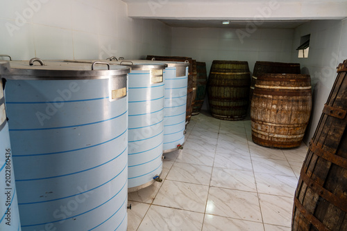 фотографія Barrels of grog in a grog distillery, Santo Antão Island, Cape Verde
