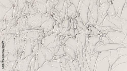 Bild auf Leinwand White Pearl Crumpled Fabric Texture Background — Soft Wrinkled Cloth Full Frame