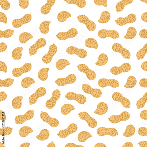 Peanut seamless pattern background for packaging. Peanuts pattern theme