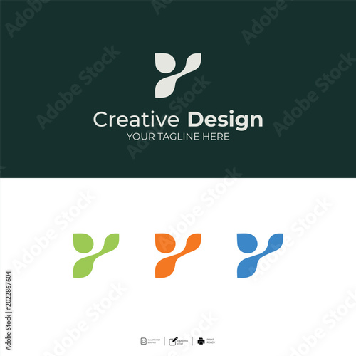 Creative Design Soft Minimal Logo Template – Editable EPS with Your Tagline for Design Agency & Studio