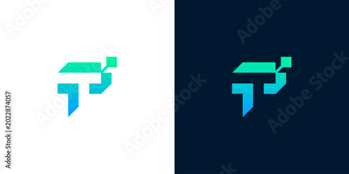 Quadro em tela Sleek and futuristic lettermark logo concept for cutting-edge technology compani