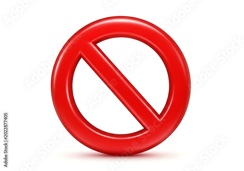 Red forbidden sign icon representing restriction and prohibition with forbidden prohibited restriction negative isolated