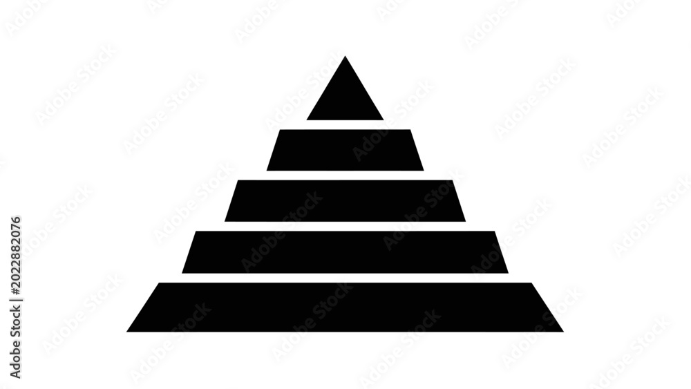Fototapeta premium Five Level Pyramid Diagram Icon