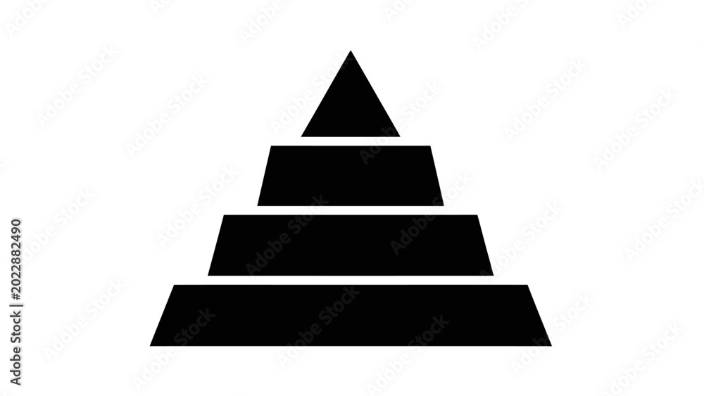 Fototapeta premium Black Segmented Pyramid Infographic Icon
