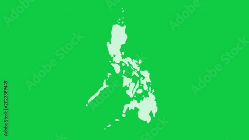Philippines static effect map pop animation green background