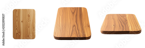Foto Empty Chopping Block Board Isolated on Transparent Background for Kitchenware De