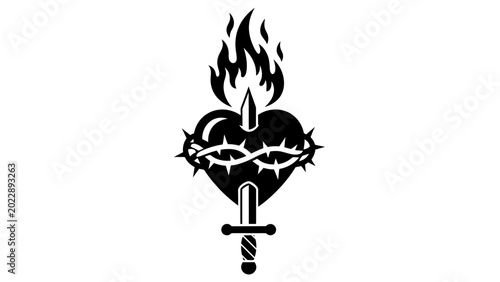 Photography Sacred Heart of Jesus Religious Symbol Icon
