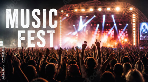 electrifying music fest concept with neon lights and crowd energy dynamic festival atmosphere live performance stage musical celebration summer event vibrant entertainment night concert vibes