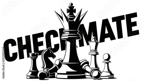 Photos Checkmate Chess Concept with King and Pieces